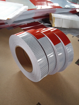 50mm Red-White DOT-C2 Reflective Tape Light Reflective Tape Glass Beads Reflective Tape
