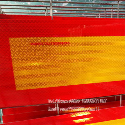 135 Mm*565 Mm Safety Reflective Sticker Customized Rear Marking Reflective Sticker Plate For Heavy Vehicle