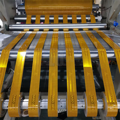 5cm 7.5cm 10cm Saudi Arabic Reflective Warning Yellow Safety Tape SASO 2913 Metallized Truck Reflective Tape For Vehicles