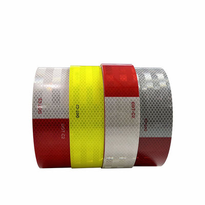 เทปสะท้อนแสง C2 สีแดงและขาวแบบย้อนยุค กันน้ำ มีกาวในตัว แบบจุด สำหรับความปลอดภัยของรถบรรทุกและรถพ่วง