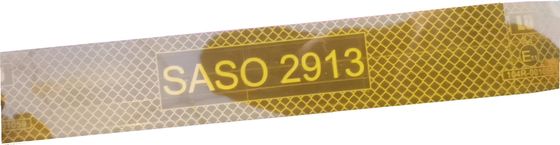 เทปสะท้อนแสงสีเหลืองการมองเห็นสูงพร้อมเครื่องหมาย SASO 2913