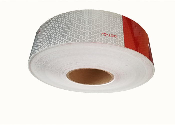 0.05 * 45.72m Dot C2 เทปสะท้อนแสงสีขาวและสีแดงสำหรับรถบรรทุก