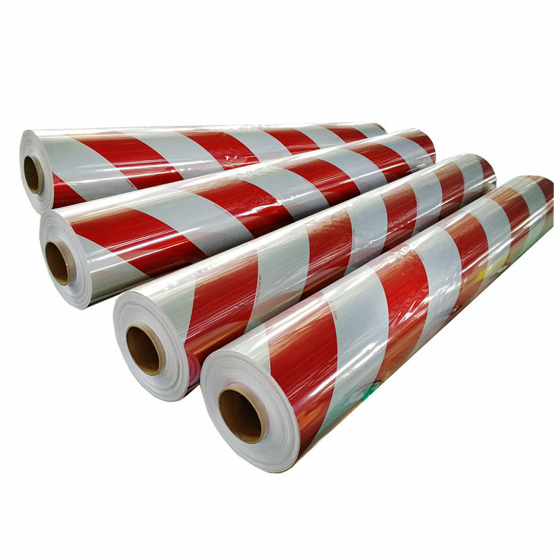 เทปสะท้อนแสงสีแดงและสีขาวสำหรับรถบรรทุก Din Standard 1.22m * 45.72m