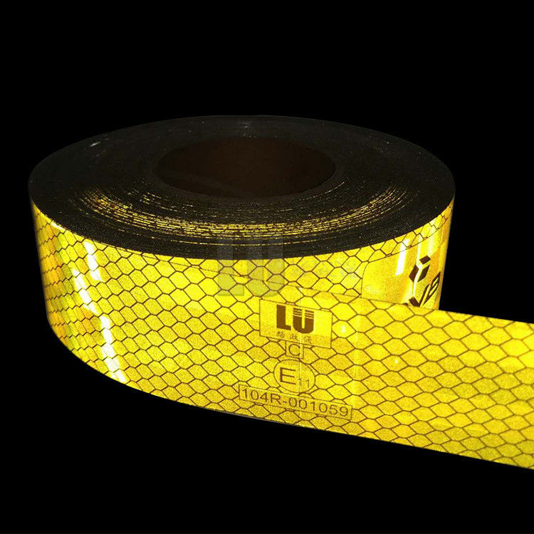 เทปกาวสะท้อนแสงสีเหลืองสะท้อนแสงสีเหลืองกาวตนเอง ECE 104R 001059 มาตรฐาน