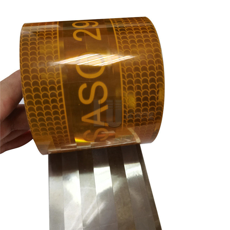 SASO 2913 สติกเกอร์สะท้อนแสง PET เทปสะท้อนแสง เครื่องหมายความปลอดภัย แถบสะท้อนแสงเตือนภัย สำหรับตกแต่งรถบรรทุก รถพ่วง อุปกรณ์เสริม