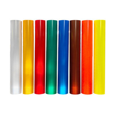 High Visibility Road Way Safety Vinyl Prismatic EGP Yellow Latex Sheeting Reflective Vinyl Roll ภาพที่เห็นได้ชัดสูง