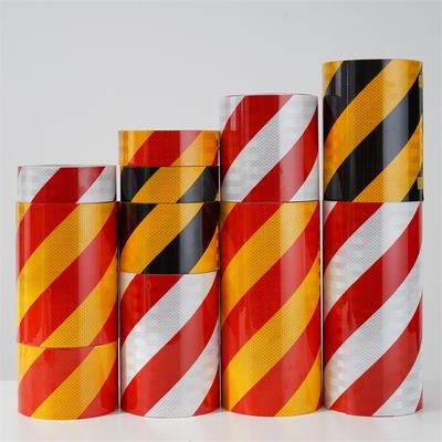 Yellow Black Red White Reflective Warning Tapetwillreflective Tape Paper Safety Label Sticker on the Reflective Floor