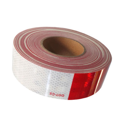 2 Inch X 150Feet Reflective Safety Tape DOT-C2 Waterproof Red and White Adhesive Conspicuity Tape for Trailer, Cars, Trucks